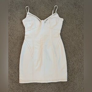 Blue Blush Ivory Spaghetti Strap Dress